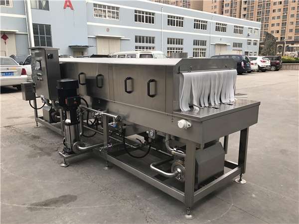 果蔬周轉筐清洗機，采用304不銹鋼，易拆裝